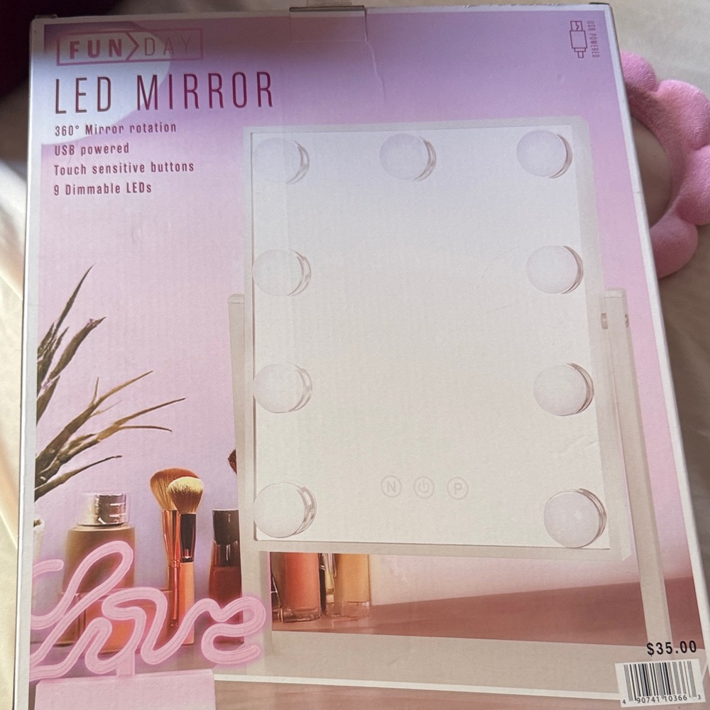LED Mirror with Dimmable Lights - White - Picture 3 of 5